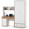 Компьютерный стол и шкаф Вуди цвет белый премиум/дуб крафт золотой