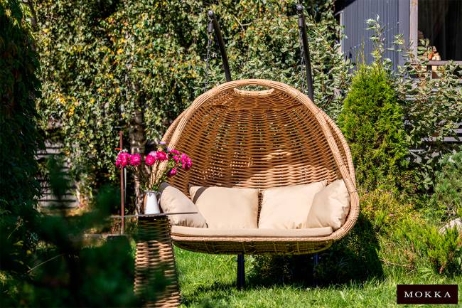 MOKKA МАЙОРКА / MAJORCA подвесное кресло двухместное, цвет соломенный