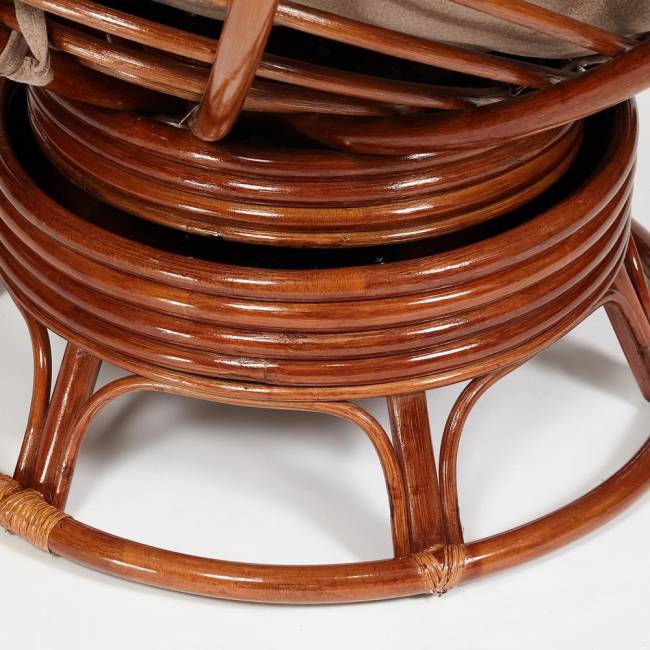 Кресло-качалка Папасан/Papasan (W 23/01 B) /с подушкой/ 115х78х104см, пекан орех, экошерсть коричневый, 1811-5 Pecan (орех)