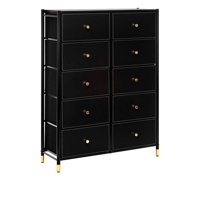 Комод Leset Хайди 10 ящиков Чёрный Чёрный