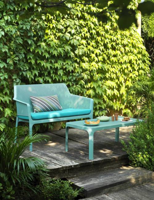 Столик пластиковый журнальный Net Table 100 ментоловый 1000х600х400 мм