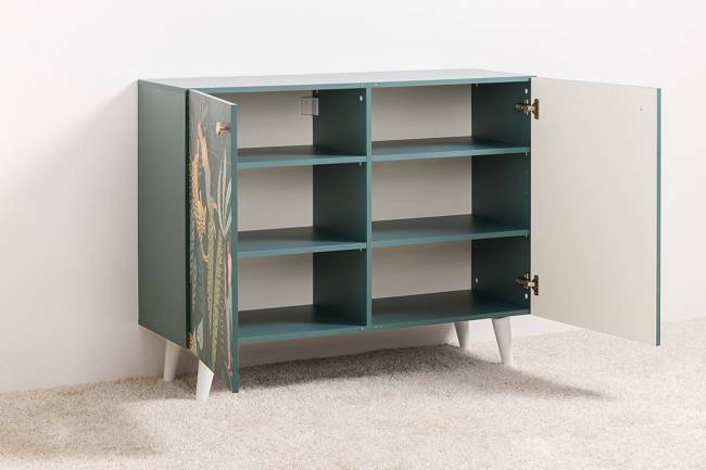 Комод-тумба Либера 16.230.01 цвет пасифай/белый, фасады с рисунком Тропический лес