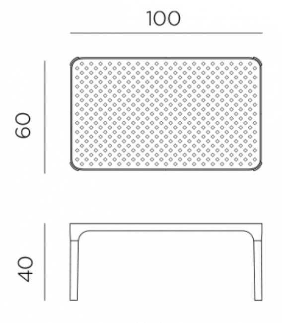 Столик пластиковый журнальный Net Table 100 тортора 1000х600х400 мм