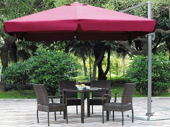 Зонт от солнца квадратный на боковой опоре 3,0 м (Бордо)