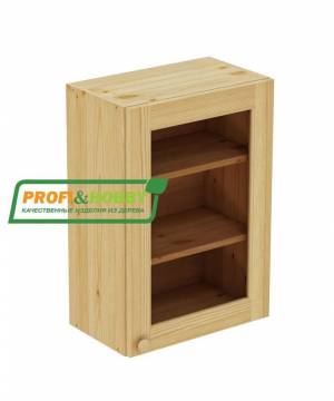 Шкаф навесной 500 х 300 х 720 под стекло, сосна, бесцветный лак