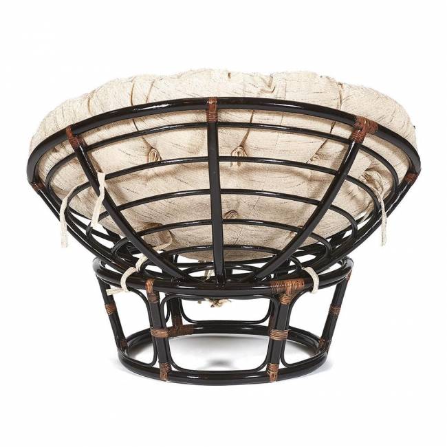 Кресло Папасан/Papasan (23/01 W) /с подушкой/ диаметр подушки 129см, 115х101х104см, античный черно-коричневый, ткань старт Antique brown (античный черно-коричневый)