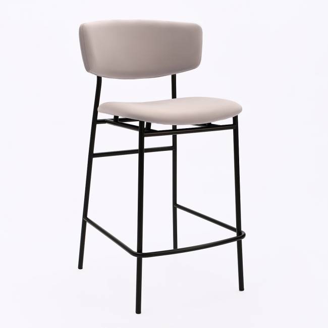 Дизайнерский полубарный стул Марко серый, черный металл