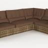 Диван модульный угловой "Сенатор", из искусственный ротанга, темно-светло-коричный