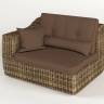 Диван модульный угловой "Сенатор", из искусственный ротанга, темно-светло-коричный