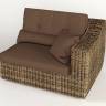 Диван модульный угловой "Сенатор", из искусственный ротанга, темно-светло-коричный