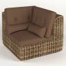 Диван модульный угловой "Сенатор", из искусственный ротанга, темно-светло-коричный
