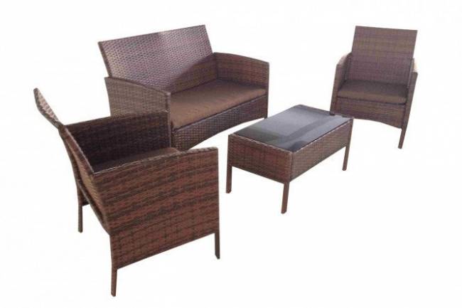 Кофейный комплект из искуственного ротанга "San Marino" коричневый