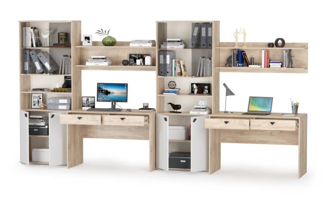 Бостон Компоновка № 11 цвет дуб эндгрейн элегантный/фасады МДФ милк рикамо софт