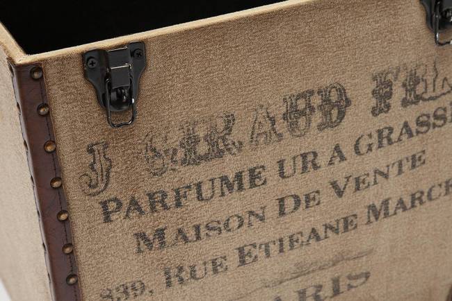 Пуф - сундук Secret de Maison Клич/Clichy (мод. M-9177) массив манго/кожа буйвола/ткань хлопок, 46х46х52см, коричневый/ткань: винтаж коричневый дерево манго/кожа буйвола/ткань хлопок