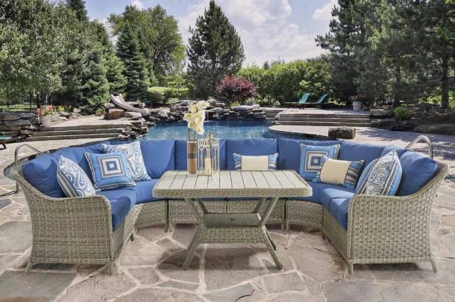 Диван модульный угловой "Кефалония", из искусственного ротанга, песочный, бежевый