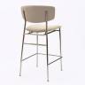 Дизайнерский полубарный стул Марко латте, основание хром