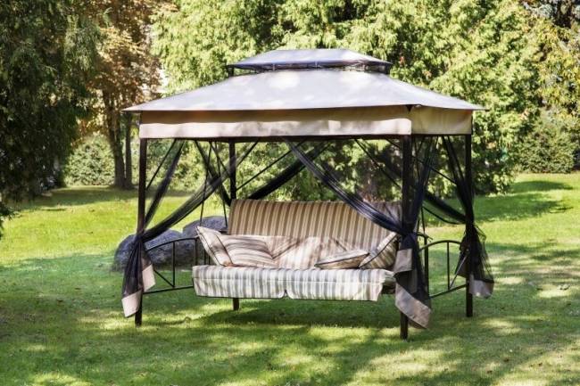 Качели садовые 4-х местные "Шатер" ткань панама