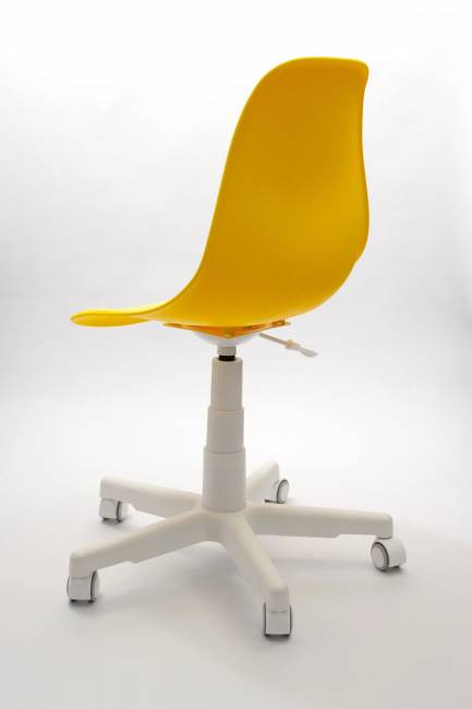 Кресло компьютерное Смузи белый/горчичный