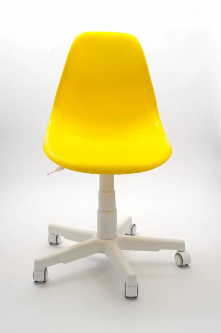 Кресло компьютерное Смузи белый/горчичный