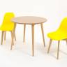 Стол Монте К 100 натур со стульями Сашш натур жёлтый
