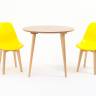 Стол Монте К 100 натур со стульями Сашш натур жёлтый