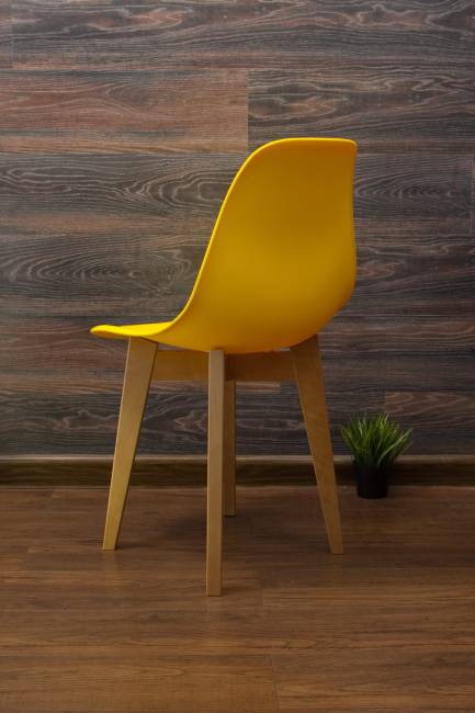 Стол Монте К 100 натур со стульями Сашш натур жёлтый