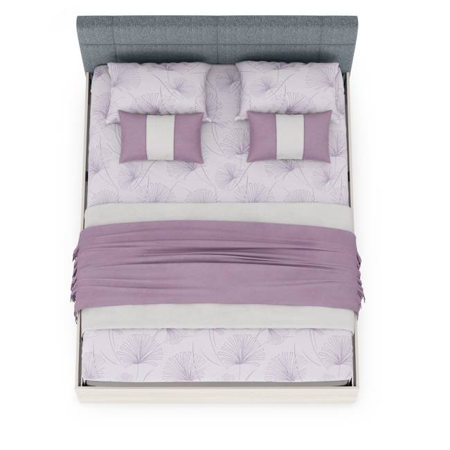 Двуспальная кровать с мягкой спинкой с ортопедическим основанием Ника цвет ясень анкор светлый