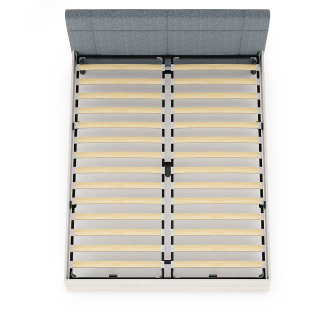 Двуспальная кровать с мягкой спинкой с ортопедическим основанием Ника цвет ясень анкор светлый