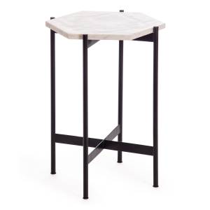 Столик кофейный Secret de Maison Фенди/Fendy (мод. 11980) алюминиевый сплав/мрамор, черный/белый мрамор, 38*38*53 см черный/белый мрамор алюминиевый сплав/мрамор