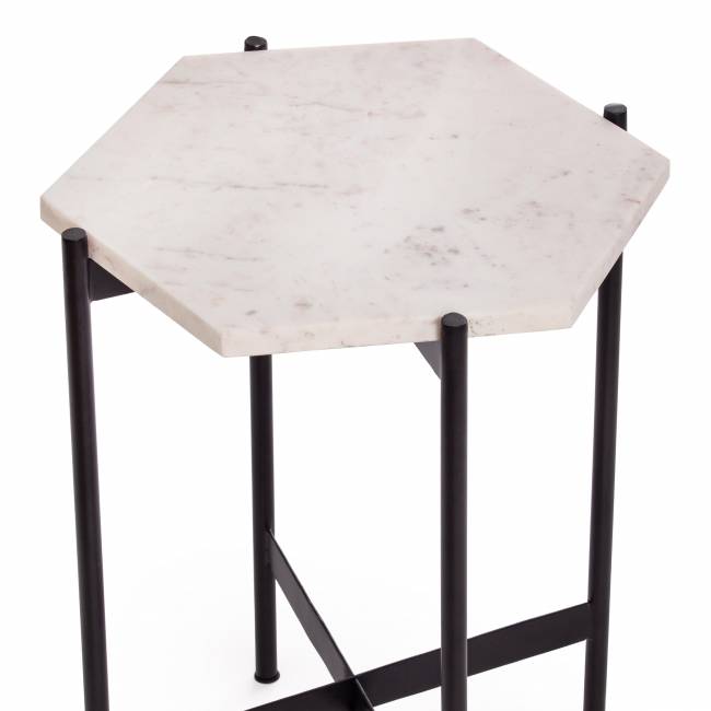 Столик кофейный Secret de Maison Фенди/Fendy (мод. 11980) алюминиевый сплав/мрамор, черный/белый мрамор, 38*38*53 см черный/белый мрамор алюминиевый сплав/мрамор