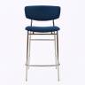 Дизайнерский полубарный стул Марко синий, основание хром