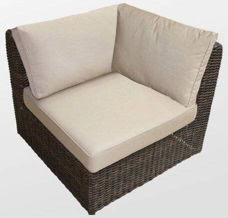 Угол центральный "Малага", из искусственного ротанга, коричневый с черным.