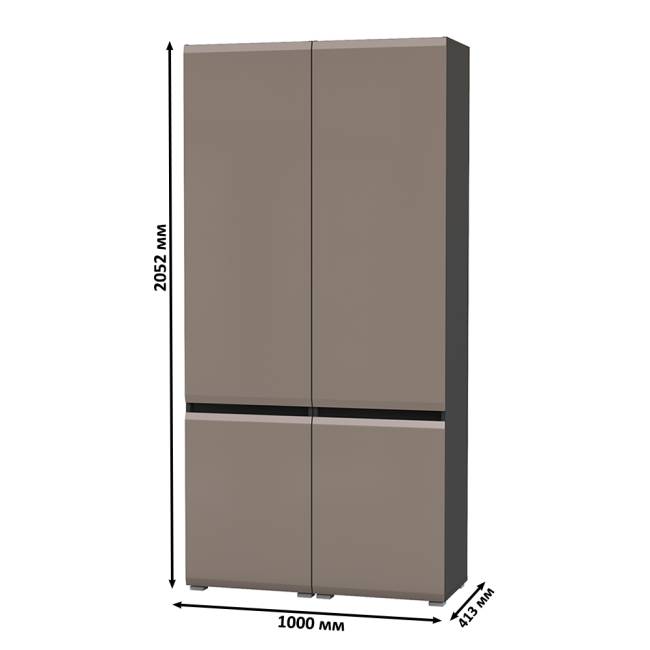 Два шкафа Сидней 13.200 цвет антрацит/МДФ веллюто капучино Два шкафа Сидней 13.200 цвет антрацит/МДФ веллюто капучино