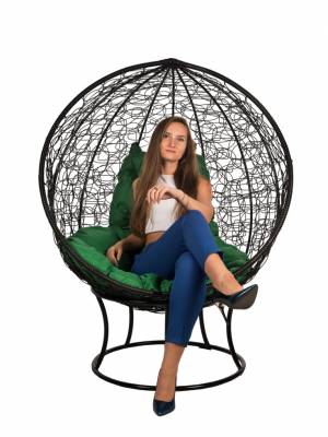 Кресло из ротанга Orbis  зеленая подушка