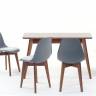 Стол Сканди 120 орех со стульями Сашш орех серый ГЛ