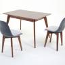 Стол Сканди 120 орех со стульями Сашш орех серый ГЛ