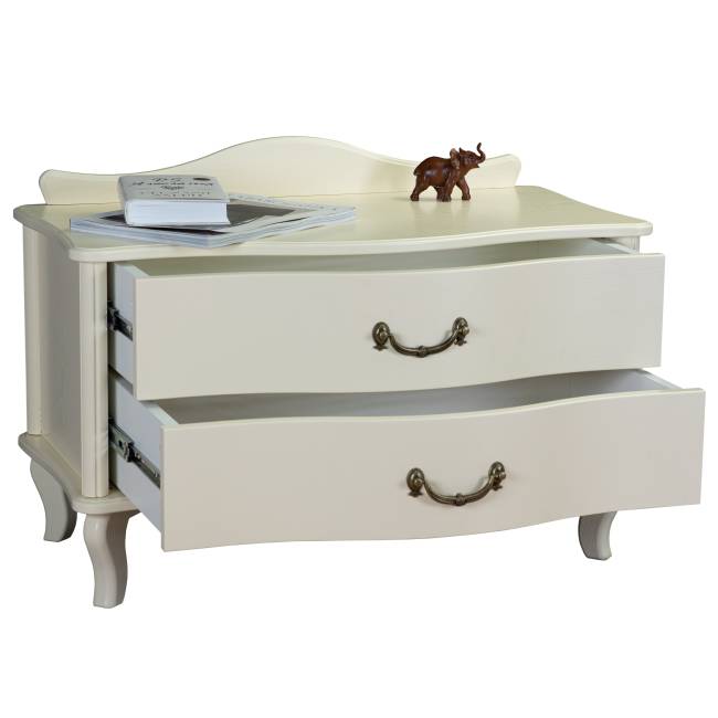 Тумбочка Джульетта широкая 2 ящика дуб шампань Л