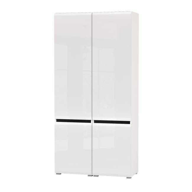 Два пенала с дверками Сидней 13.200 цвет белый/чёрный/МДФ белый глянец