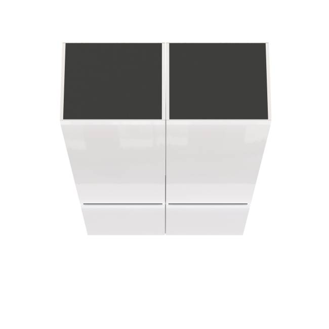 Два пенала с дверками Сидней 13.200 цвет белый/чёрный/МДФ белый глянец