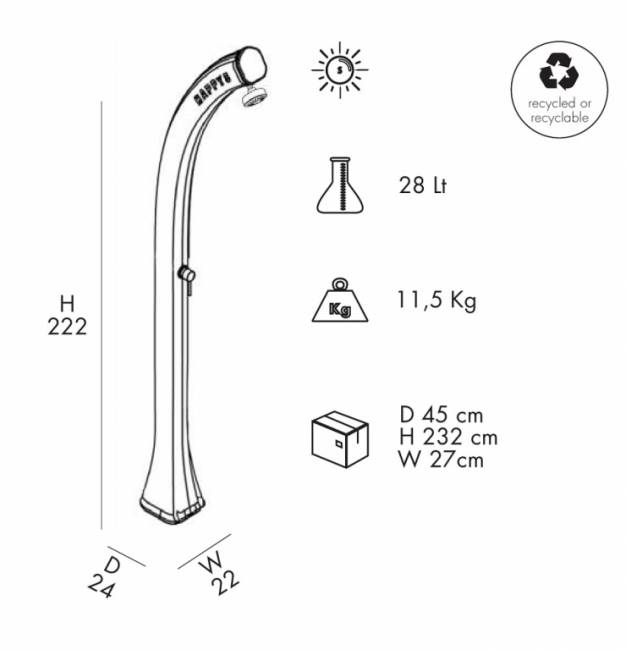 Душ солнечный Happy Five F 500 антрацит 220х240х2220 мм
