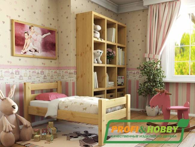 Кровать деревянная "Классика" 600 х 1200, сосна