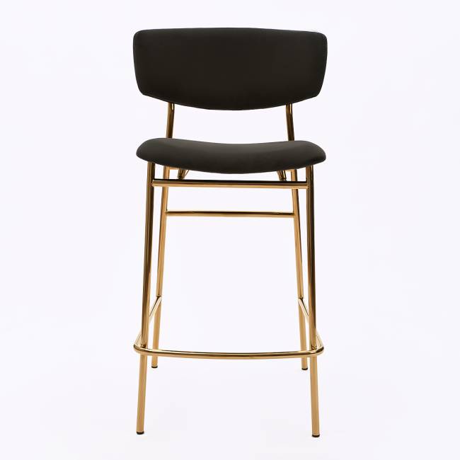 Дизайнерский полубарный стул Марко графит, основание золото Дизайнерский полубарный стул Марко графит, основание золото