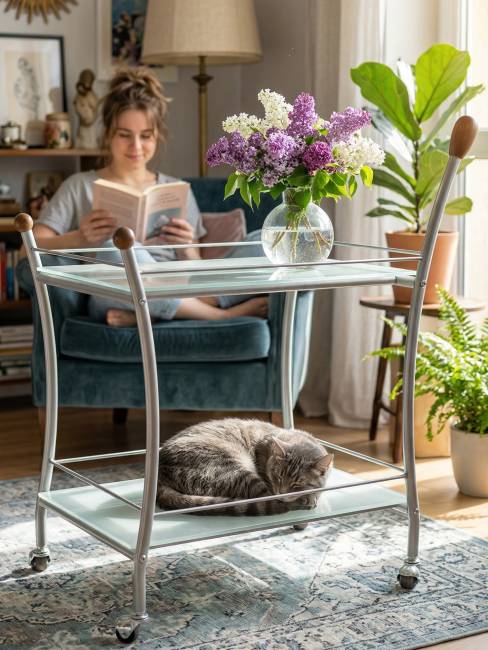 Стол сервировочный Поло металлик/ матовое