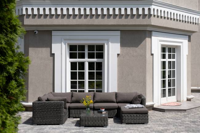 "Лунго" трансформирующаяся лаунж-зона из искусственного ротанга, цвет графит