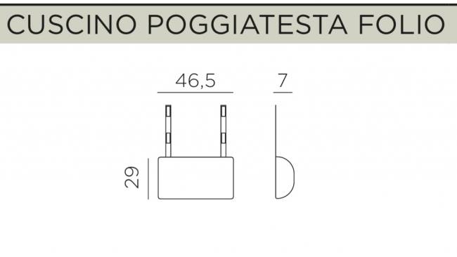 Подушка-подголовник для лаунж кресла Folio голубой 465х290х70 мм