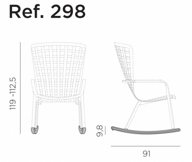 Комплект полозьев для кресла-качалки Kit Folio Rocking агава 910х97х98 мм
