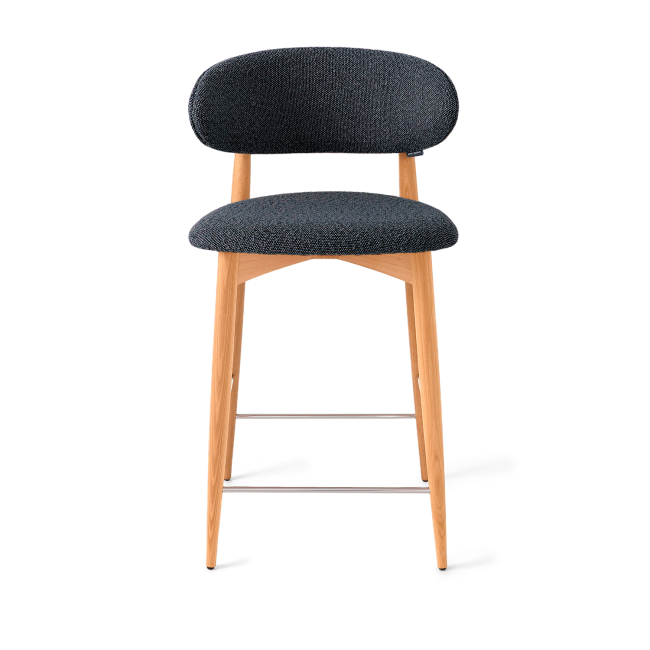 Стул Глори полубарный графит, опора бук светлый