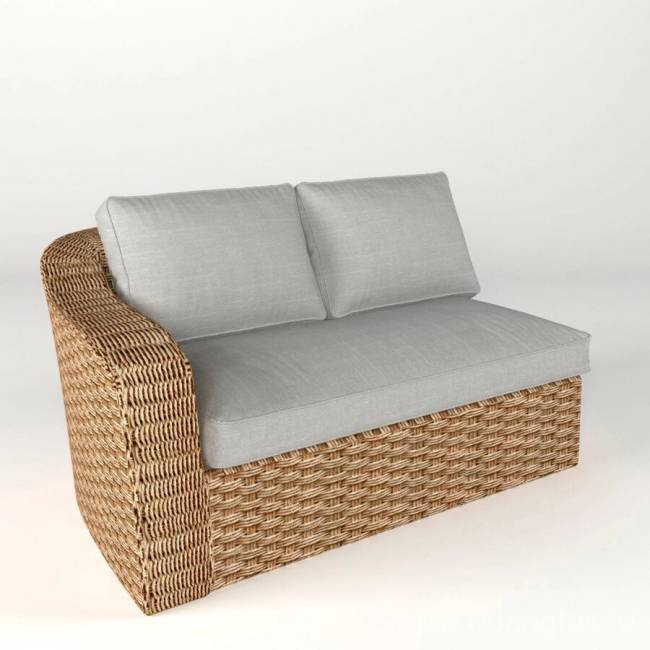 Угол правый "Премьер", из искусственного ротанга, песочный, бежевый