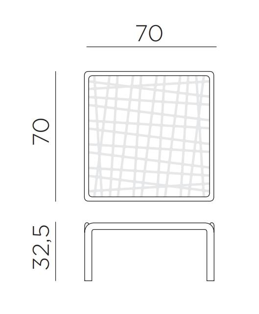 Столик пластиковый кофейный Komodo Tavolino тортора 700х700х325 мм