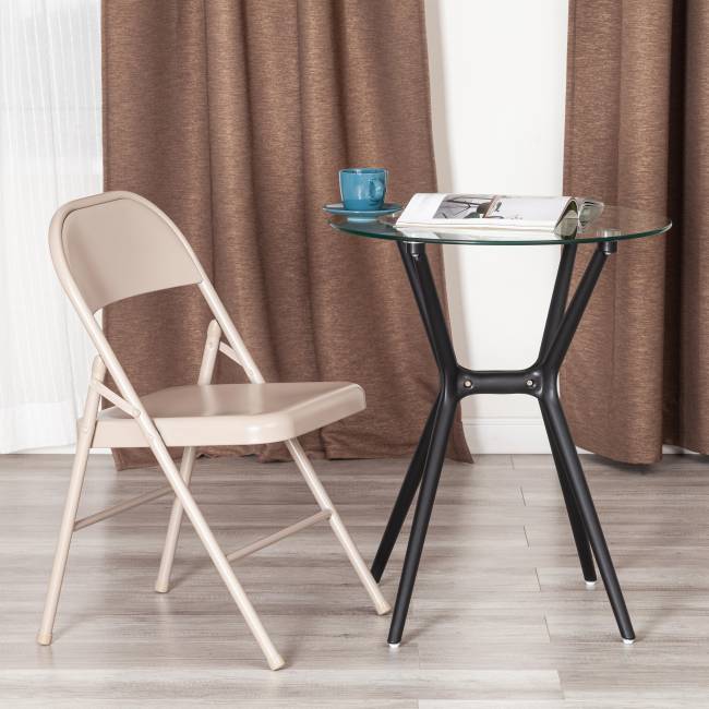 Стул складной Фолдер/Folder (мод.3023(II)) металлический, 46,5х48х75, 7-бежевый (Комплект из 6 шт.) бежевый металлический